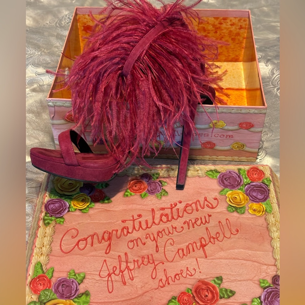 Jeffrey Campbell Fuchsia Feather Heels
